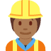 👷🏾 construction worker: medium-dark skin tone display on Twitter